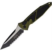 Microtech 161A3OD Auto Socom Elite Buttonlock Two-Tone Serrated Tanto OD Green Aluminum Handle