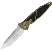 Microtech 161A12OD Auto Socom Elite Buttonlock Stonewash Serrated OD Green Aluminum Handle