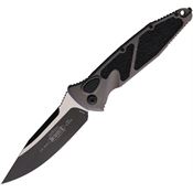 Microtech 160A1NC Auto Socom Elite Buttonlock Two-Tone Gray Aluminum Handle