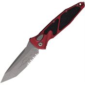 Microtech 161A11APMR Auto Socom Elite Buttonlock Apocalyptic Part Serrated Tanto Merlot Aluminum Handle