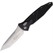 Microtech 161A12 Auto Socom Elite Buttonlock Two-Tone Serrated Black Aluminum Handle