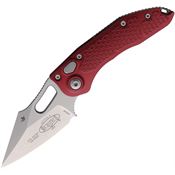 Microtech 16910MR Auto Stitch Button Lock Stonewash Merlot Aluminum Handle