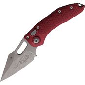 Microtech 16910APMR Auto Stitch Button Lock Apocalyptic Wharncliffe Merlot Aluminum Handle
