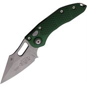 Microtech 16910APEG Auto Stitch Button Lock Apocalyptic Wharncliffe Emerald Green Aluminum Handle