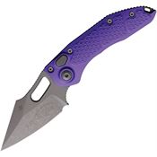 Microtech 16910APPU Auto Stitch Button Lock Apocalyptic Wharncliffe Purple Aluminum Handle