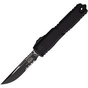 Microtech 11212T Auto Ultratech Gen III ZBP OTF Two-Tone Part Serrated Black Aluminum Handle