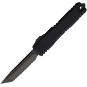 Microtech 11233DLCTSH Auto Ultratech Gen III ZBP OTF Black Serrated Double Edge Tanto Black Shadow Aluminum Handle
