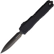 Microtech 11222DLCTSH Auto Ultratech Gen III ZBP OTF Black Part Serrated Double Edge Black Shadow Aluminum Handle