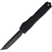 Microtech 11232DLCTSH Auto Ultratech Gen III ZBP OTF Black Part Serrated Tanto Black Shadow Aluminum Handle