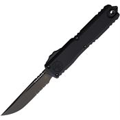 Microtech 11212DLCTSH Auto Ultratech Gen III ZBP OTF Black Part Serrated Black Shadow Aluminum Handle