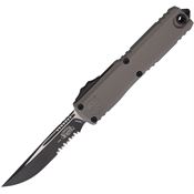 Microtech 11212NC Auto Ultratech Gen III ZBP OTF Two-Tone Part Serrated Gray Aluminum Handle
