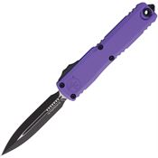 Microtech 112241PU Auto Ultratech Gen IV OTF Two-Tone Double Edge Dagger Purple Aluminum Handle