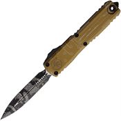 Microtech 112241TAHR Auto Ultratech Gen IV OTF Double Edge Dagger Tan Aluminum Handle
