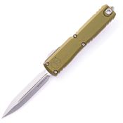 Microtech 1122410OD Auto Ultratech Gen IV OTF Two-Tone Double Edge Dagger OD Green Aluminum Handle