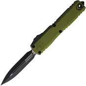 Microtech 112241OD Auto Ultratech Gen IV OTF Two-Tone Double Edge Dagger OD Green Aluminum Handle