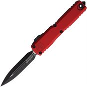Microtech 112241RD Auto Ultratech Gen IV OTF Two-Tone Double Edge Dagger Red Aluminum Handle
