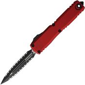 Microtech 11224D3RD Auto Ultratech Gen IV OTF Two-Tone Serrated Dagger Red Aluminum Handle