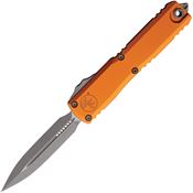 Microtech 1122410APOR Auto Ultratech Gen IV OTF Apocalyptic Double Edge Dagger Orange Aluminum Handle