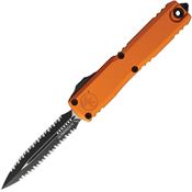 Microtech 11224D3OR Auto Ultratech Gen IV OTF Two-Tone Serrated Dagger Orange Aluminum Handle