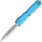 Microtech 1122410TQ Auto Ultratech Gen IV OTF Stonewash Double Edge Dagger Turquoise Aluminum Handle
