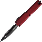 Microtech 112243MR Auto Ultratech Gen IV OTF Two-Tone Serrated Dagger Merlot Aluminum Handle