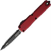 Microtech 11224D3MR Auto Ultratech Gen IV OTF Two-Tone Serrated Dagger Merlot Aluminum Handle