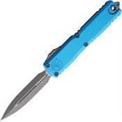 Microtech 1122410APTQ Auto Ultratech Gen IV OTF Apocalyptic Double Edge Dagger Turquoise Aluminum Handle