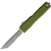 Microtech 1123411APOD Auto Ultratech Gen IV OTF Apocalyptic Part Serrated Tanto OD Green Aluminum Handle