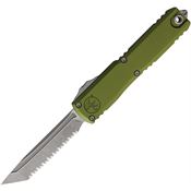 Microtech 1123412APOD Auto Ultratech Gen IV OTF Apocalyptic Serrated Tanto OD Green Aluminum Handle