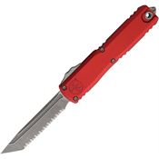 Microtech 1123412APRD Auto Ultratech Gen IV OTF Apocalyptic Serrated Tanto Red Aluminum Handle