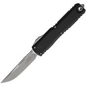Microtech 1121410AP Auto Ultratech Gen IV OTF Stonewash Black Aluminum Handle