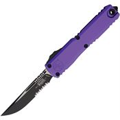 Microtech 112142PU Auto Ultratech Gen IV OTF Two-Tone Part Serrated Purple Aluminum Handle