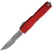 Microtech 1121411APRD Auto Ultratech Gen IV OTF Apocalyptic Part Serrated Red Aluminum Handle