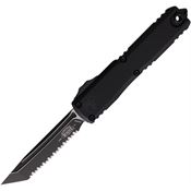 Microtech 112343T Auto Ultratech Gen IV OTF Two-Tone Serrated Tanto Black Aluminum Handle