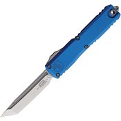 Microtech 1123410BL Auto Ultratech Gen IV OTF Stonewash Tanto Blue Aluminum Handle
