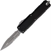 Microtech 1232411AP Auto UTX-85 Gen IV OTF Apocalyptic Part Serrated Double Edge Dagger Black Aluminum Handle