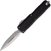Microtech 1232410 Auto UTX-85 Gen IV OTF Stonewash Double Edge Dagger Black Aluminum Handle