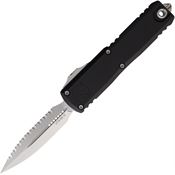 Microtech 1232412 Auto UTX-85 Gen IV OTF Stonewash Serrated Dagger Black Aluminum Handle