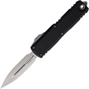Microtech 123244 Auto UTX-85 Gen IV OTF Satin Dagger Black Aluminum Handle
