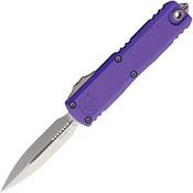 Microtech 1232410PU Auto UTX-85 Gen IV OTF Stonewash Double Edge Dagger Purple Aluminum Handle