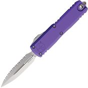 Microtech 1232412PU Auto UTX-85 Gen IV OTF Stonewash Serrated Dagger Purple Aluminum Handle