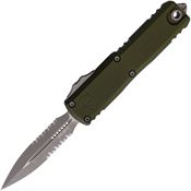 Microtech 1232411APOD Auto UTX-85 Gen IV OTF Apocalyptic Part Serrated Double Edge Dagger OD Green Aluminum Handle