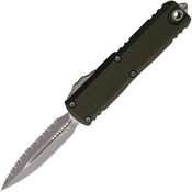 Microtech 1232412APOD Auto UTX-85 Gen IV OTF Apocalyptic Serrated Double Edge Dagger OD Green Aluminum Handle