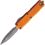 Microtech 1232410APOR Auto UTX-85 Gen IV OTF Apocalyptic Double Edge Dagger Orange Aluminum Handle