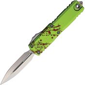 Microtech 1232410Z Auto UTX-85 Gen IV OTF Stonewash Double Edge Dagger ZOMBIE-TECH Handle