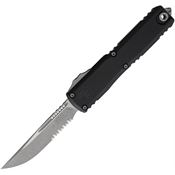 Microtech 1121411AP Auto UTX-85 Gen IV OTF Apocalyptic Part Serrated Black Aluminum Handle