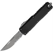 Microtech 1231411AP Auto UTX-85 Gen IV OTF Apocalyptic Part Serrated Black Aluminum Handle