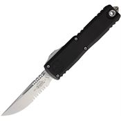 Microtech 1231411 Auto UTX-85 Gen IV OTF Stonewash Part Serrated Black Aluminum Handle