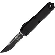 Microtech 123142T Auto UTX-85 Gen IV OTF Two-Tone Part Serrated Black Aluminum Handle