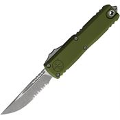 Microtech 1231411APOD Auto UTX-85 Gen IV OTF Apocalyptic Part Serrated OD Green Aluminum Handle
